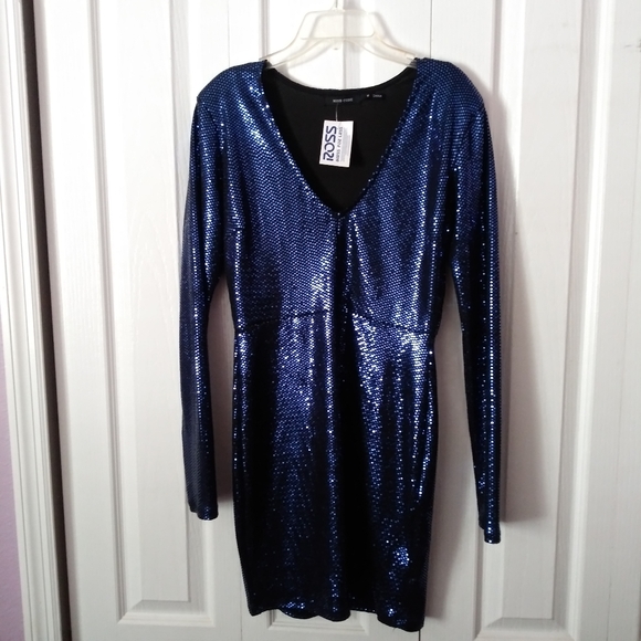 Blue Sequin Dress Size Medium - Picture 4 of 5